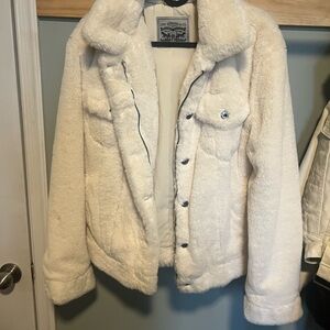 Levi's Cream Faux Fur Jacket